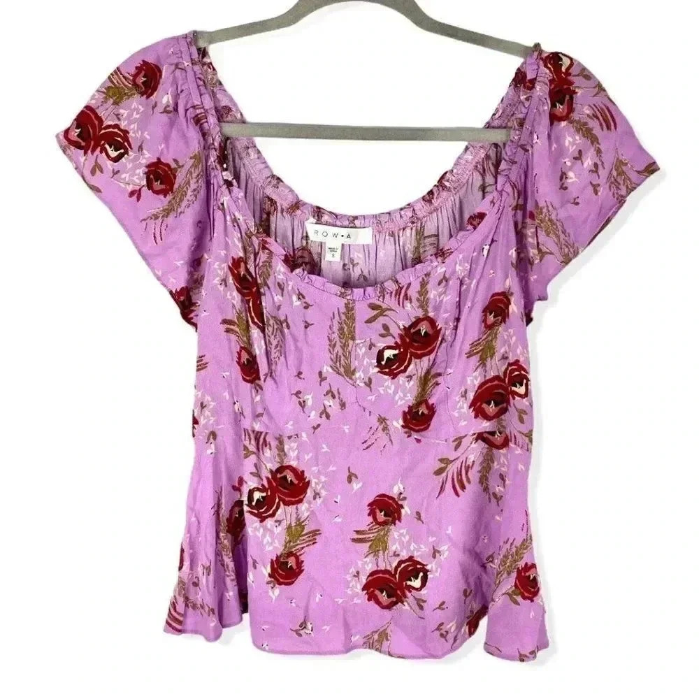 ROW A Floral purple top